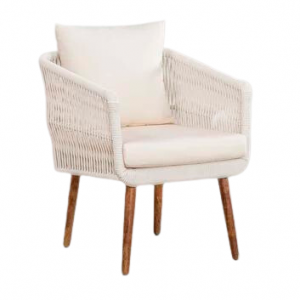 Sillón blanco 1 plaza con cojín