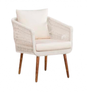 Sillón blanco 1 plaza con cojín
