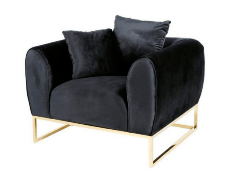 Sillón terciopelo negro